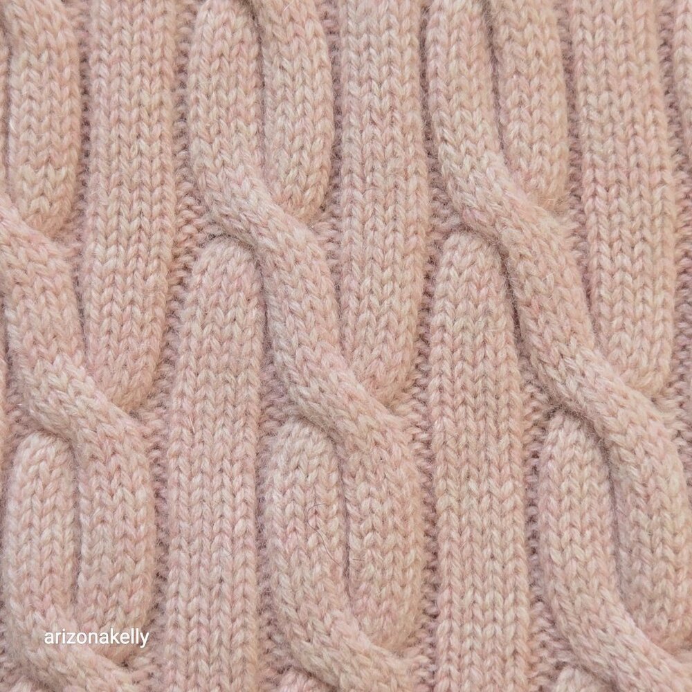 Pink Cable Knit Scarf Preppy - Picture 5 of 8